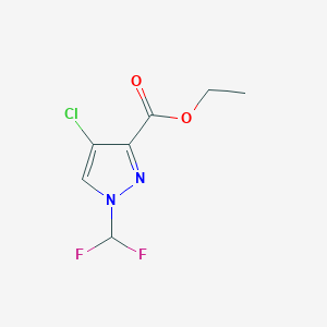 molecular formula C7H7ClF2N2O2 B2971452 ethyl 4-chloro-1-(difluoromethyl)-1H-pyrazole-3-carboxylate CAS No. 1856044-41-1