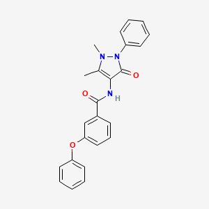 molecular formula C24H21N3O3 B2971458 N-(1,5-dimethyl-3-oxo-2-phenyl-2,3-dihydro-1H-pyrazol-4-yl)-3-phenoxybenzenecarboxamide CAS No. 1023504-75-7