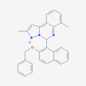 molecular formula C29H25N3O B297146 2,7-dimethyl-5-(2-phenylmethoxynaphthalen-1-yl)-3,5-dihydropyrazolo[1,5-c]quinazoline 