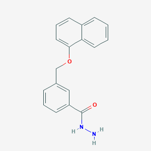 molecular formula C18H16N2O2 B2971461 3-((Naphthalen-1-yloxy)methyl)benzohydrazide CAS No. 438474-98-7