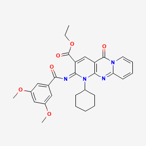(Z)-ethyl 1-cyclohexyl-2-((3,5-dimethoxybenzoyl)imino)-5-oxo-2,5-dihydro-1H-dipyrido[1,2-a:2',3'-d]pyrimidine-3-carboxylate