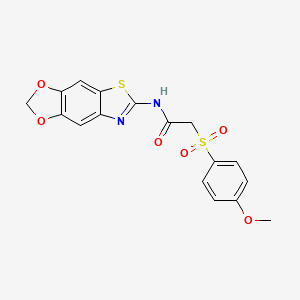 N-([1,3]dioxolo[4',5':4,5]benzo[1,2-d]thiazol-6-yl)-2-((4-methoxyphenyl)sulfonyl)acetamide
