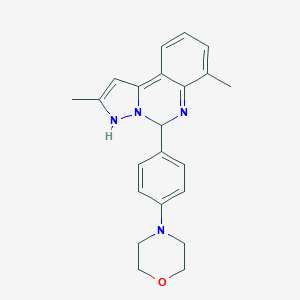 molecular formula C22H24N4O B297147 4-[4-(2,7-dimethyl-3,5-dihydropyrazolo[1,5-c]quinazolin-5-yl)phenyl]morpholine 