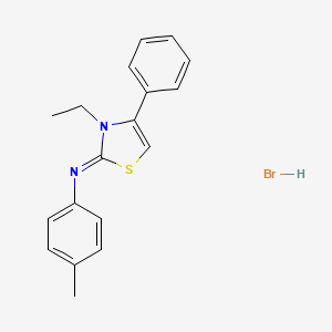 molecular formula C18H19BrN2S B2971471 (Z)-N-(3-乙基-4-苯基噻唑-2(3H)-亚甲基)-4-甲苯胺氢溴酸盐 CAS No. 1217198-92-9