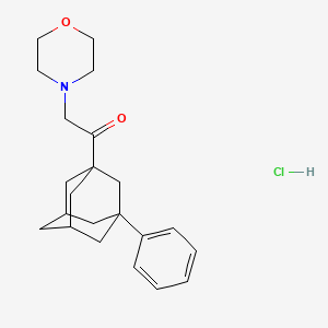 molecular formula C22H30ClNO2 B2971478 2-morpholino-1-((1s,3r,5R,7S)-3-phenyladamantan-1-yl)ethanone hydrochloride CAS No. 1215535-63-9