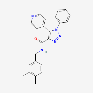 molecular formula C23H21N5O B2971483 N-(3,4-dimethylbenzyl)-1-phenyl-5-(pyridin-4-yl)-1H-1,2,3-triazole-4-carboxamide CAS No. 2034378-47-5