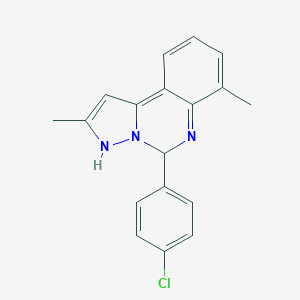 molecular formula C18H16ClN3 B297149 5-(4-chlorophenyl)-2,7-dimethyl-3,5-dihydropyrazolo[1,5-c]quinazoline 