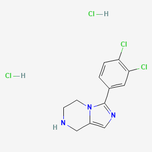 molecular formula C12H13Cl4N3 B2971490 3-(3,4-二氯苯基)-5,6,7,8-四氢咪唑并[1,5-a]哒嗪；二盐酸盐 CAS No. 2418666-73-4