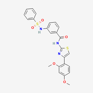 molecular formula C24H21N3O5S2 B2971493 N-(4-(2,4-dimethoxyphenyl)thiazol-2-yl)-3-(phenylsulfonamido)benzamide CAS No. 898440-80-7
