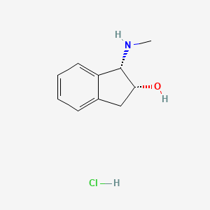 molecular formula C10H14ClNO B2971496 (1S,2R)-1-(甲基氨基)-2,3-二氢-1H-茚-2-醇；盐酸盐 CAS No. 2567489-70-5