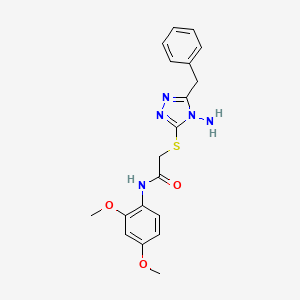 molecular formula C19H21N5O3S B2971501 2-[(4-氨基-5-苄基-4H-1,2,4-三唑-3-基)硫代]-N-(2,4-二甲氧基苯基)乙酰胺 CAS No. 898607-10-8