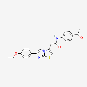 molecular formula C23H21N3O3S B2971506 N-(4-acetylphenyl)-2-(6-(4-ethoxyphenyl)imidazo[2,1-b]thiazol-3-yl)acetamide CAS No. 897462-06-5