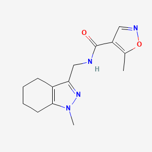 molecular formula C14H18N4O2 B2971507 5-甲基-N-((1-甲基-4,5,6,7-四氢-1H-吲唑-3-基)甲基)异恶唑-4-甲酰胺 CAS No. 1448063-46-4