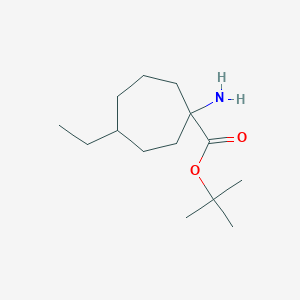 molecular formula C14H27NO2 B2971508 Tert-butyl 1-amino-4-ethylcycloheptane-1-carboxylate CAS No. 2248322-45-2