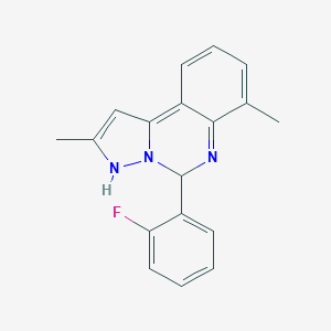 molecular formula C18H16FN3 B297151 5-(2-fluorophenyl)-2,7-dimethyl-3,5-dihydropyrazolo[1,5-c]quinazoline 