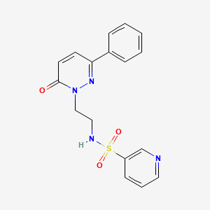 molecular formula C17H16N4O3S B2971521 N-(2-(6-oxo-3-phenylpyridazin-1(6H)-yl)ethyl)pyridine-3-sulfonamide CAS No. 921534-76-1