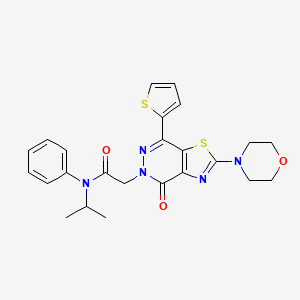 2-[2-(morpholin-4-yl)-4-oxo-7-(thiophen-2-yl)-4H,5H-[1,3]thiazolo[4,5-d]pyridazin-5-yl]-N-phenyl-N-(propan-2-yl)acetamide