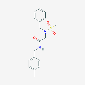 molecular formula C18H22N2O3S B297153 2-[benzyl(methylsulfonyl)amino]-N-(4-methylbenzyl)acetamide 