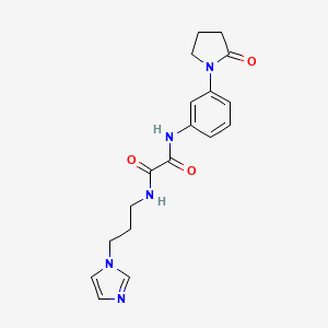 molecular formula C18H21N5O3 B2971537 N1-(3-(1H-咪唑-1-基)丙基)-N2-(3-(2-氧代吡咯烷-1-基)苯基)草酰胺 CAS No. 941888-93-3