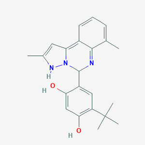 molecular formula C22H25N3O2 B297154 4-tert-butyl-6-(2,7-dimethyl-3,5-dihydropyrazolo[1,5-c]quinazolin-5-yl)benzene-1,3-diol 