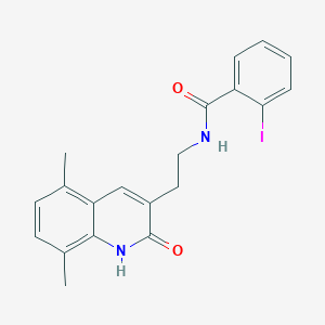 molecular formula C20H19IN2O2 B2971547 N-(2-(5,8-dimethyl-2-oxo-1,2-dihydroquinolin-3-yl)ethyl)-2-iodobenzamide CAS No. 851406-97-8