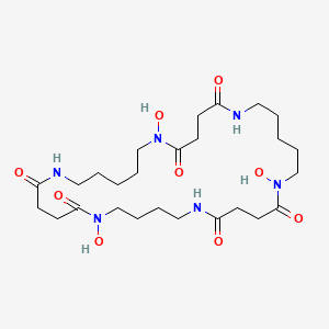 molecular formula C26H46N6O9 B2971548 1,11,22-Trihydroxy-1,6,11,16,22,27-hexazacyclodotriacontane-2,5,12,15,23,26-hexone CAS No. 126988-91-8