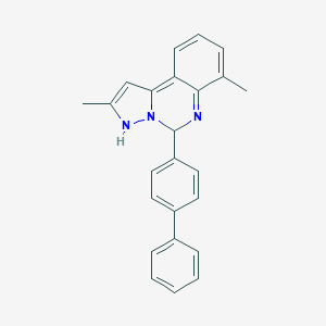 molecular formula C24H21N3 B297155 2,7-dimethyl-5-(4-phenylphenyl)-3,5-dihydropyrazolo[1,5-c]quinazoline 