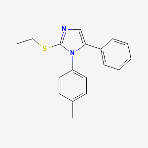 molecular formula C18H18N2S B2971551 2-(乙硫基)-5-苯基-1-(对甲苯基)-1H-咪唑 CAS No. 1207007-82-6