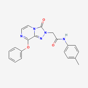 molecular formula C20H17N5O3 B2971556 2-(3-氧代-8-苯氧基-[1,2,4]三唑并[4,3-a]哒嗪-2(3H)-基)-N-(对甲苯基)乙酰胺 CAS No. 1251621-09-6