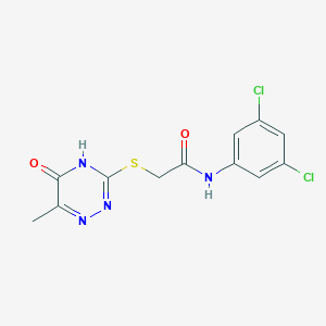 molecular formula C12H10Cl2N4O2S B2971559 N-(3,5-二氯苯基)-2-[(6-甲基-5-氧代-2,5-二氢-1,2,4-三嗪-3-基)硫代]乙酰胺 CAS No. 522628-10-0