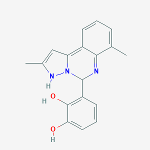 molecular formula C18H17N3O2 B297156 3-(2,7-dimethyl-3,5-dihydropyrazolo[1,5-c]quinazolin-5-yl)benzene-1,2-diol 