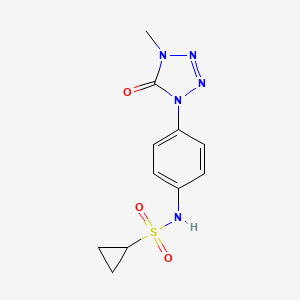 molecular formula C11H13N5O3S B2971562 N-(4-(4-methyl-5-oxo-4,5-dihydro-1H-tetrazol-1-yl)phenyl)cyclopropanesulfonamide CAS No. 1396815-12-5