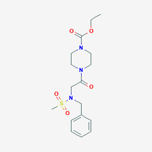 molecular formula C17H25N3O5S B297157 ethyl 4-[N-benzyl-N-(methylsulfonyl)glycyl]-1-piperazinecarboxylate 