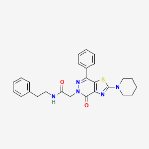 B2971576 2-(4-oxo-7-phenyl-2-(piperidin-1-yl)thiazolo[4,5-d]pyridazin-5(4H)-yl)-N-phenethylacetamide CAS No. 1203369-16-7