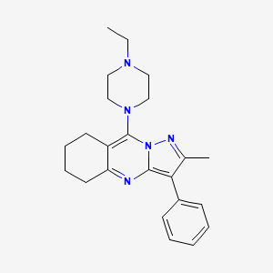 9-(4-Ethylpiperazin-1-yl)-2-methyl-3-phenyl-5,6,7,8-tetrahydropyrazolo[5,1-b]quinazoline