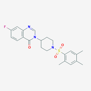 7-fluoro-3-(1-((2,4,5-trimethylphenyl)sulfonyl)piperidin-4-yl)quinazolin-4(3H)-one