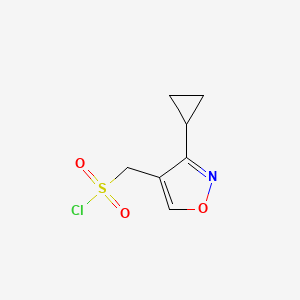 molecular formula C7H8ClNO3S B2971589 (3-环丙基-1,2-恶唑-4-基)甲磺酰氯 CAS No. 2169614-16-6