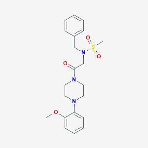 molecular formula C21H27N3O4S B297159 N-benzyl-N-{2-[4-(2-methoxyphenyl)piperazin-1-yl]-2-oxoethyl}methanesulfonamide 