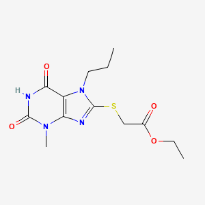 molecular formula C13H18N4O4S B2971594 2-(3-甲基-2,6-二氧代-7-丙基嘌呤-8-基)硫代乙酸乙酯 CAS No. 328071-66-5