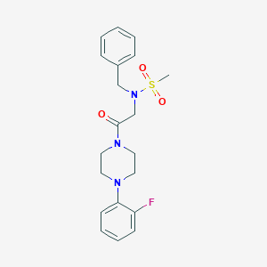molecular formula C20H24FN3O3S B297160 N-benzyl-N-{2-[4-(2-fluorophenyl)piperazin-1-yl]-2-oxoethyl}methanesulfonamide 