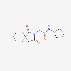 N-cyclopentyl-2-(8-methyl-2,4-dioxo-1,3-diazaspiro[4.5]dec-3-yl)acetamide