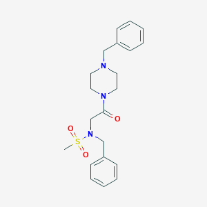 molecular formula C21H27N3O3S B297161 N-benzyl-N-[2-(4-benzylpiperazin-1-yl)-2-oxoethyl]methanesulfonamide 