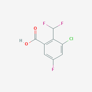 molecular formula C8H4ClF3O2 B2971615 3-Chloro-2-(difluoromethyl)-5-fluorobenzoic acid CAS No. 2248304-05-2