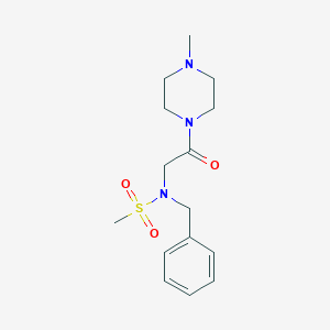 molecular formula C15H23N3O3S B297162 N-benzyl-N-[2-(4-methylpiperazin-1-yl)-2-oxoethyl]methanesulfonamide 