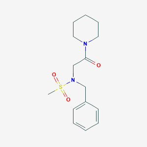 molecular formula C15H22N2O3S B297164 N-Benzyl-N-(2-oxo-2-piperidin-1-yl-ethyl)-methanesulfonamide 