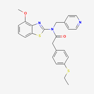 molecular formula C24H23N3O2S2 B2971645 2-(4-(ethylthio)phenyl)-N-(4-methoxybenzo[d]thiazol-2-yl)-N-(pyridin-4-ylmethyl)acetamide CAS No. 923679-33-8