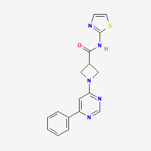 1-(6-phenylpyrimidin-4-yl)-N-(thiazol-2-yl)azetidine-3-carboxamide