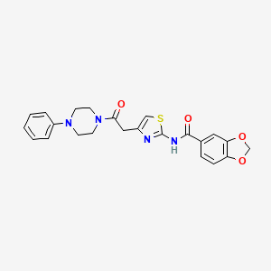 N-(4-(2-oxo-2-(4-phenylpiperazin-1-yl)ethyl)thiazol-2-yl)benzo[d][1,3]dioxole-5-carboxamide