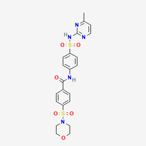 molecular formula C22H23N5O6S2 B2971658 N-(4-(N-(4-甲基嘧啶-2-基)磺酰胺)苯基)-4-(吗啉磺酰基)苯甲酰胺 CAS No. 446278-44-0