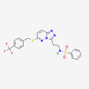 N-(2-(6-((4-(trifluoromethyl)benzyl)thio)-[1,2,4]triazolo[4,3-b]pyridazin-3-yl)ethyl)benzenesulfonamide